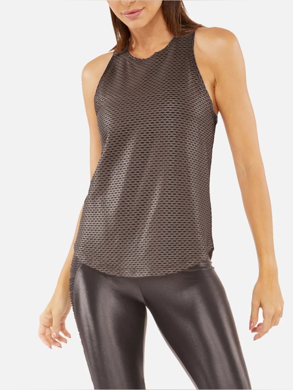 Koral by Ilana Kugel shimmery Aerate Brillion Netz tank top in Cafe size S/Small